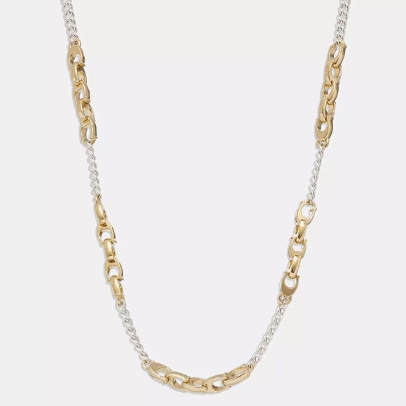 Coach Signature Mixed Chain Necklace - Picture 2 of 4